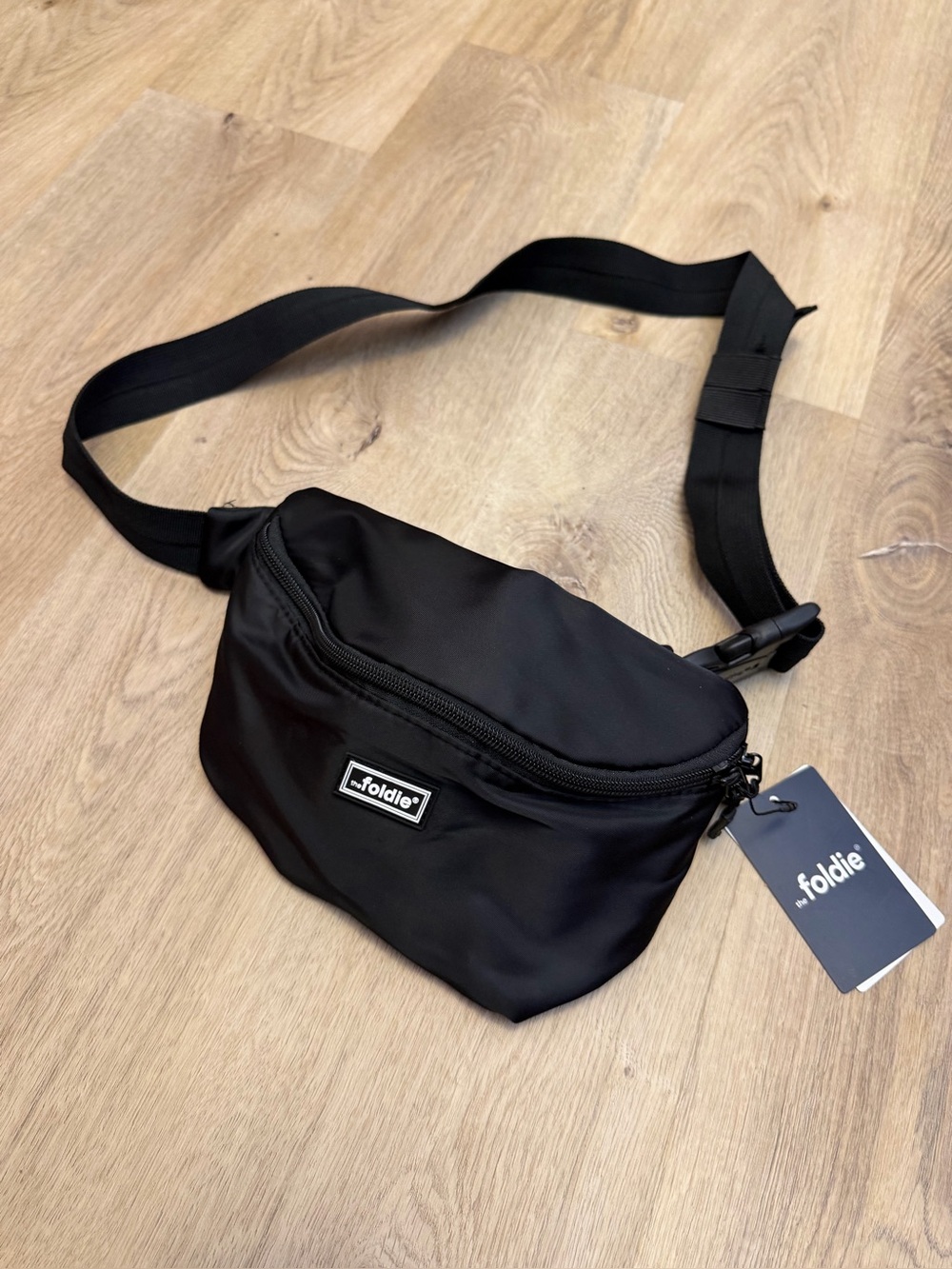 The Foldie Black Compact Crossbody Fanny Pack